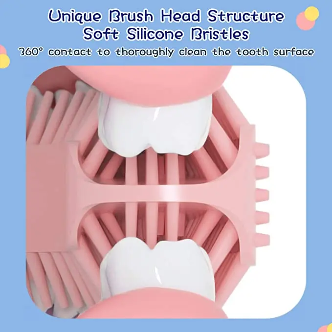 360 градусов детская умная электрическая зубная щетка u-образная детская силиконовая звуковая зубная щетка на батарейках для детей