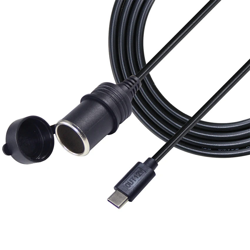 USB-PD to 12 Volt Car Cigar Adapter Female Socket Power Extension Cable Converter Cable