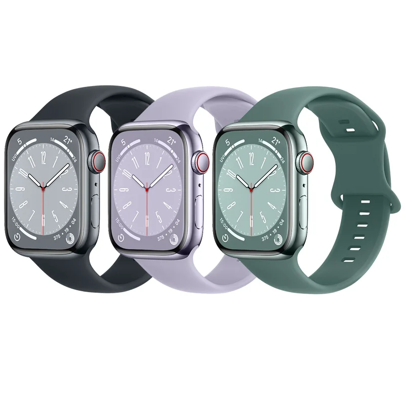 Silicone Strap For Apple Watch band 41 40 42 44 45MM for Apple Watch Strap Wristband 49MM Silicone Rubber Strap Watch Band