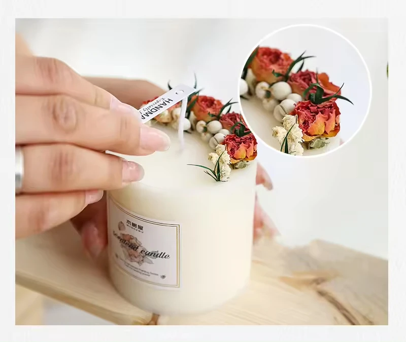 Handmade gifts birthday dried flower scented vegan plant fragrance soybean wax candles