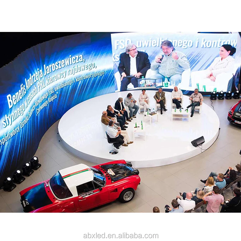 4K Indoor Flexible Cylindrical Led Single Sign Display Column Custom Expo Curved Advertising Screen For Pillar Circular Led wall