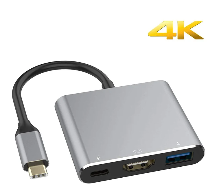 Оптовая продажа 4K питание 3,0 Тип многопортовый блок питания адаптер Usb-C зарядный концентратор Usb Typec концентраторы Usb C Type c в hdmi конвертер