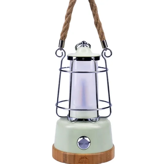 Wild Land Most Popular Hemp Rope LED Camping Light Rechargeable Tent Outdoor Lanterns Household Leisure Outdoor Lamp with Power