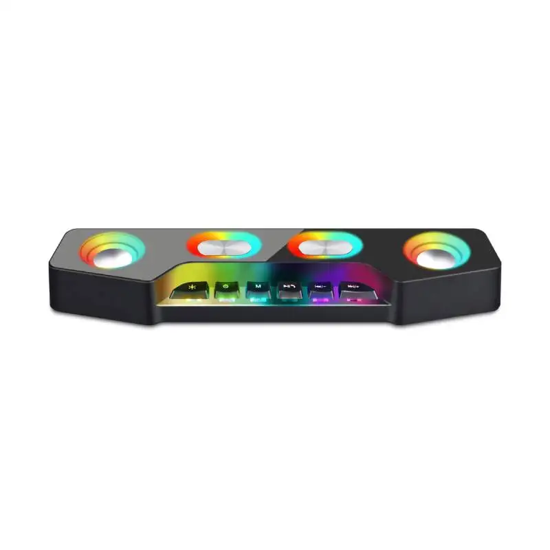 Super Bass Wireless Speaker Box USB RGB Gaming Speaker for Laptop Computer Handsfree Microphone Gaming Speakers