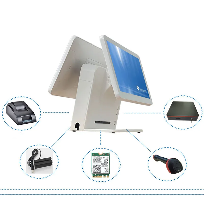 Dual-screen Cash Register with Touch Screen Is Suitable for Fruit Stores, Supermarkets, Department Stores and Clothing Stores