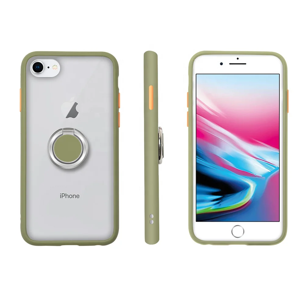 New top sale mobile phone Kickstand accessories 2 in 1 tpu pc Phone Case for iphone se2 with Ring Holder Back Cover