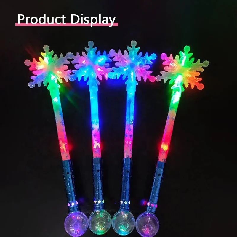 Ice Snow Magic Glowing Stick Lucky Princess Snowflake Glowing Stick Toy Elsa Birthday Gift Sparkling Fairy Stick
