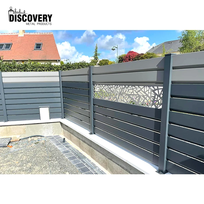 Factory Prices Garden Aluminum Balcony Privacy Fence Profile Louver Frame Bar Horizontal Slat Fencing