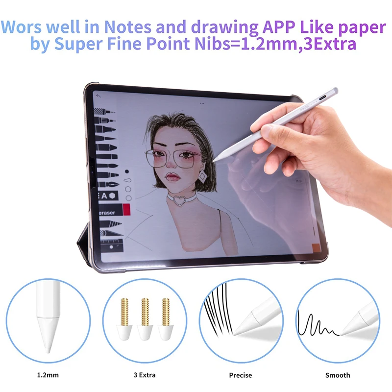Active stylus, general writing and drawing pen, capacitive stylus