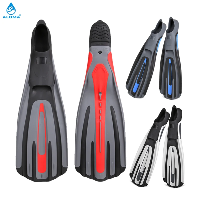 Custom Dual hardness design swim flipper snorkeling Diving Fins long free diving fins