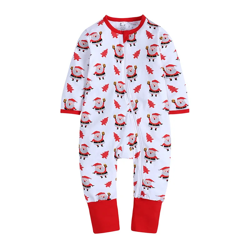 wholesale baby clothes onesie long sleeve 100% cotton cute zipper baby christmas romper christmas romper baby