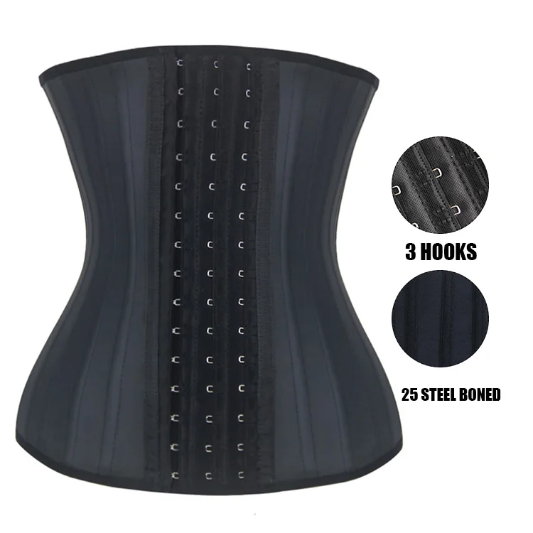 HEXIN Compression Adjustable Hooks Tummy Control 25 Steel Boned Girdle Corset Ladies Latex Waist Trainers Cincher