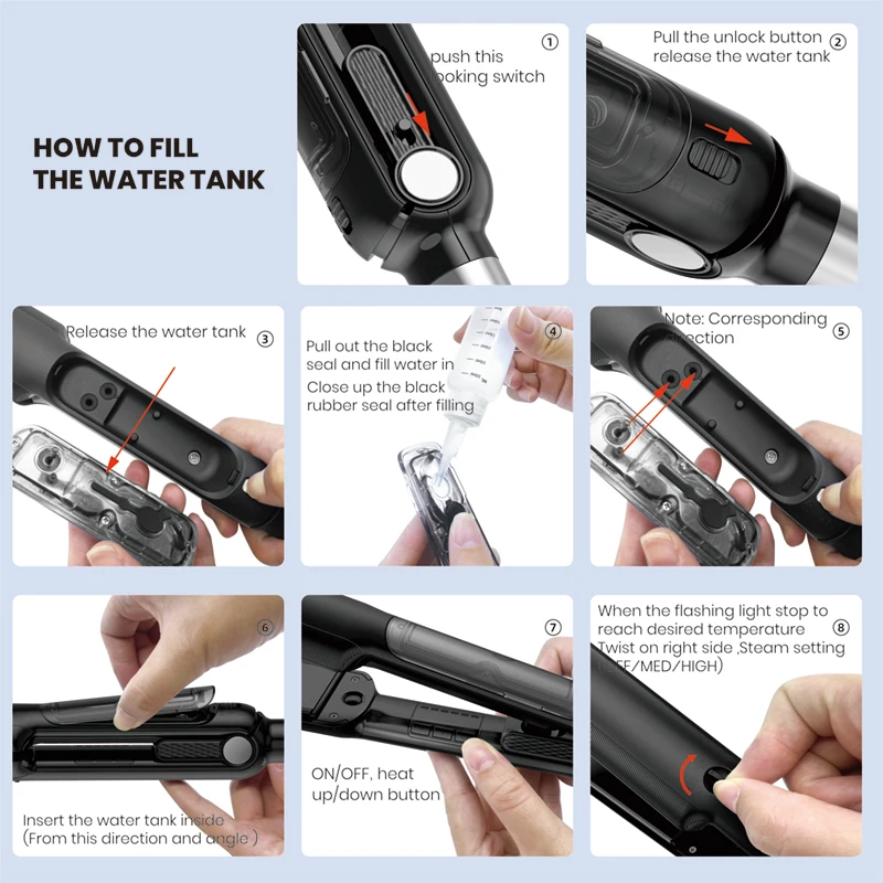 Professional Steam Hair Straightener Titanium Ceramic Coated Flat Iron portable private label hair straightener electronic