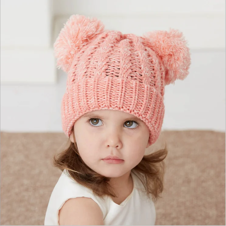 Agradecido в новом стиле для маленьких детей, зимние теплые шапки из шерсти детская вязаная шапка вязаная шапочка на заказ