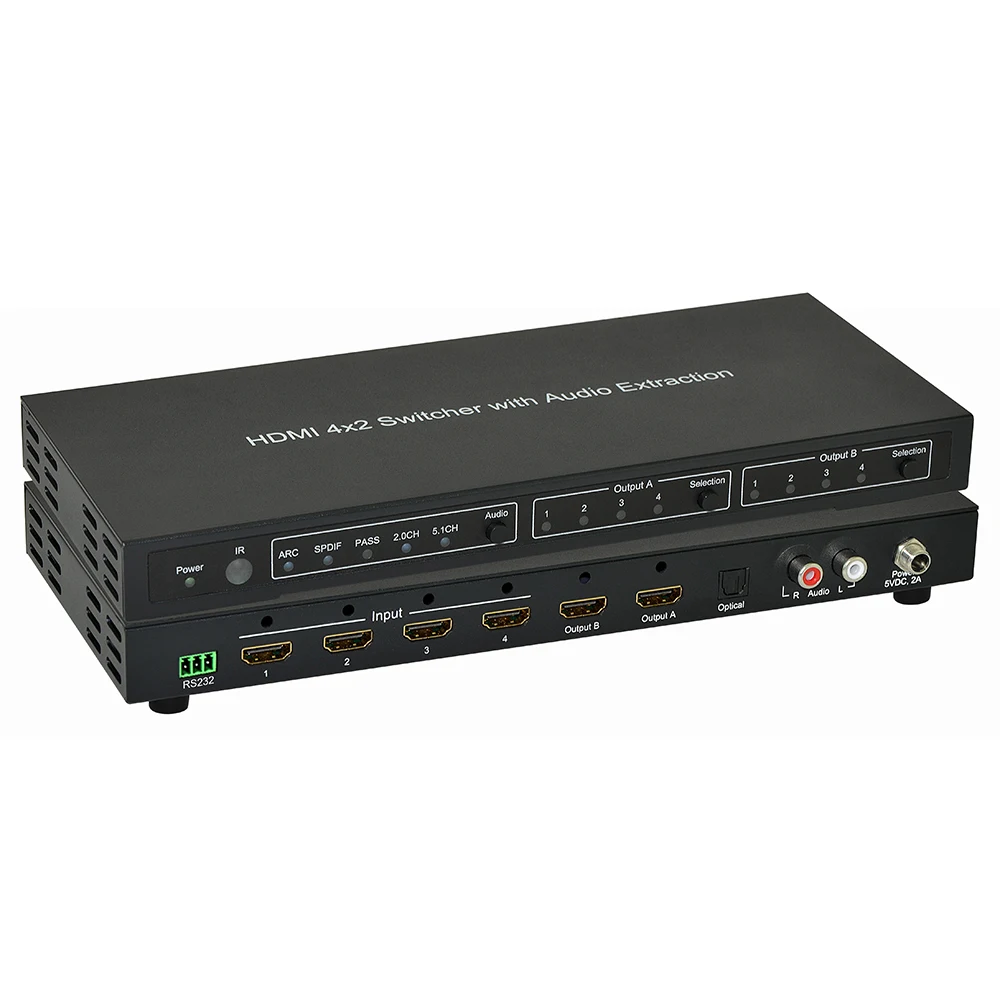 Gmax 4K 4x2  video matrix switcher HDMI ARC Audio Extractor Switch Splitter other audio video equipments