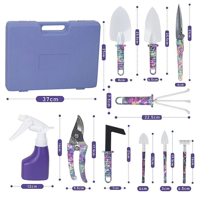 Stainless Steel Gardening Tools Set for Planting Potted Plants Pruning Weeding Spraying OEM Customizable Support