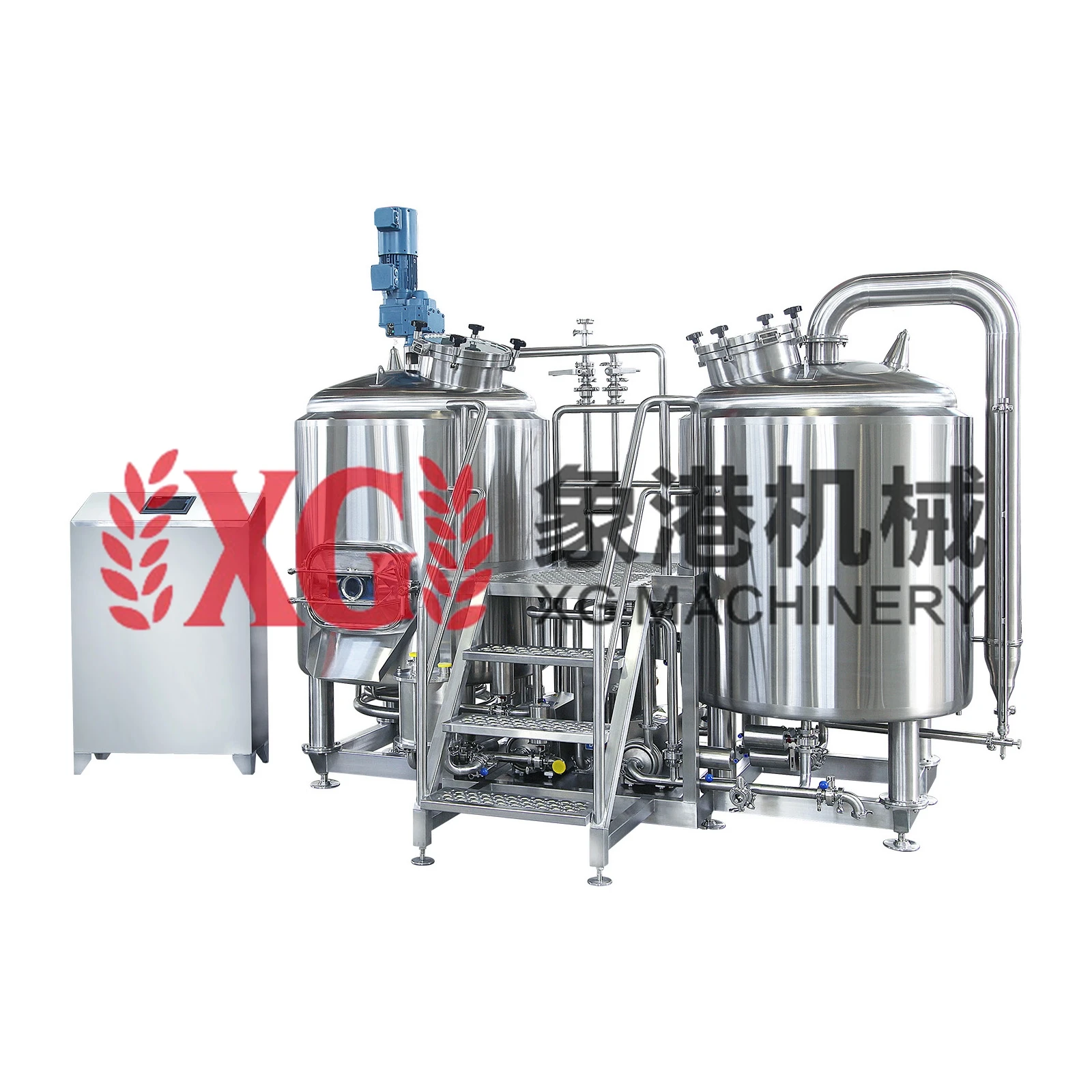 3.5bbl 400L 4HL Steam, electric, direct fired Skid All In One Micro Brewery Systems