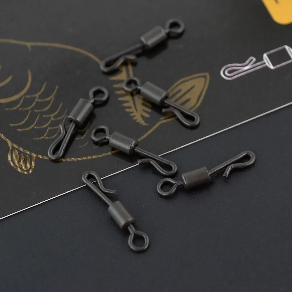 1000 Piece Carp Fishing Swivels Quick Change Stainless Steel for Carp Fishing Rig Fishing Accessories Terminal Tackle