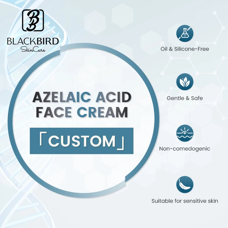 Private Label 5% Azelaic Acid Brightening 50g Facial Cream Natural Organic Whitening Hydrating Anti Aging Beauty Face Cream