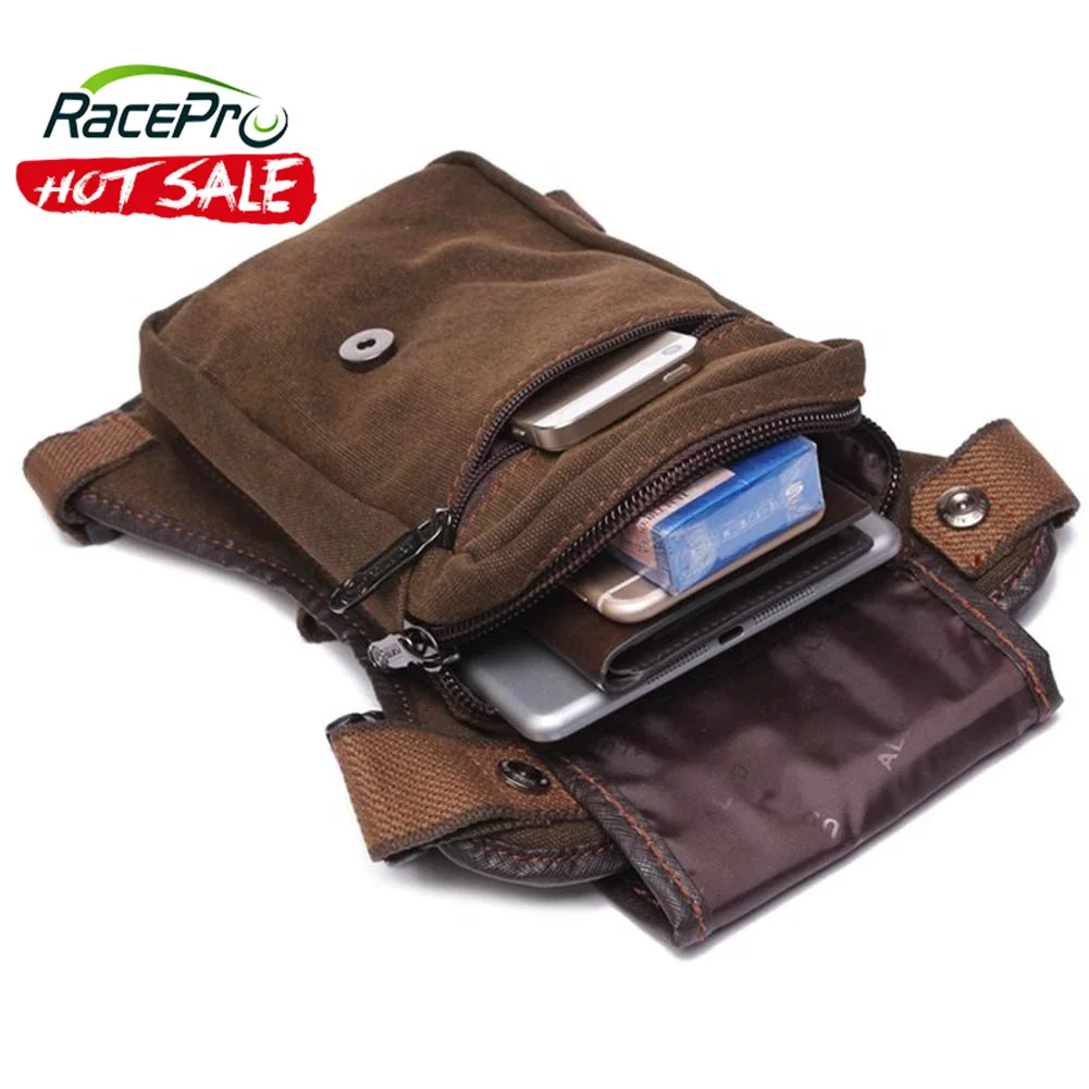 RACEPRO Motorcycle leg bag thigh Portable Waist Messenger Bag Casual Drop Thigh Leg Multi- Pouch canvas saddle bag motorcycle