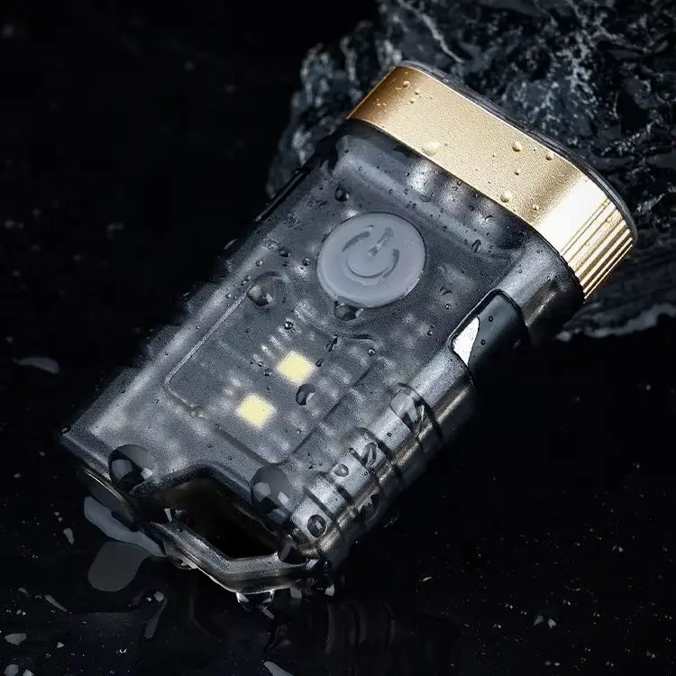 Multi-function Rechargeable EDC Flashlight Magnetic Work Light UV Torch Warning Light LED Pocket Keychain Mini Flashlight