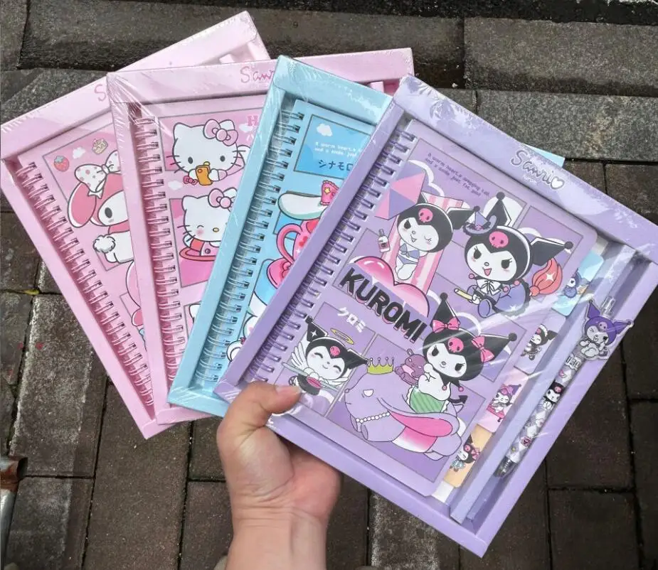 XUX Kuromi Mely блокнот мультяшный Cinnamoroll ученик писаный бумажный школьные канцелярские принадлежности с ручкой