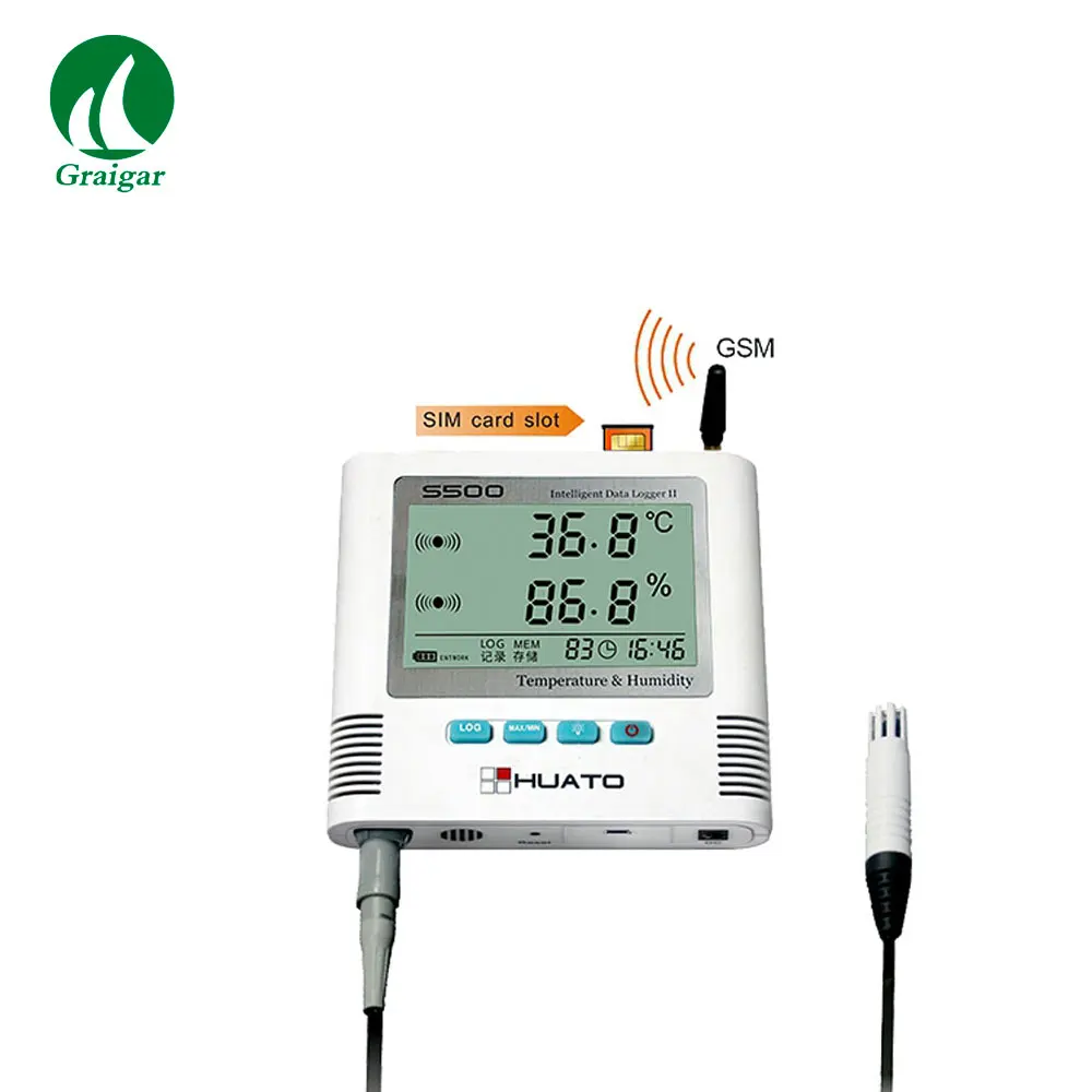 Huato S500-EX -GSM  GSM Alarm Temperature Humidity Data Logger Measurement Range 0~100%RH