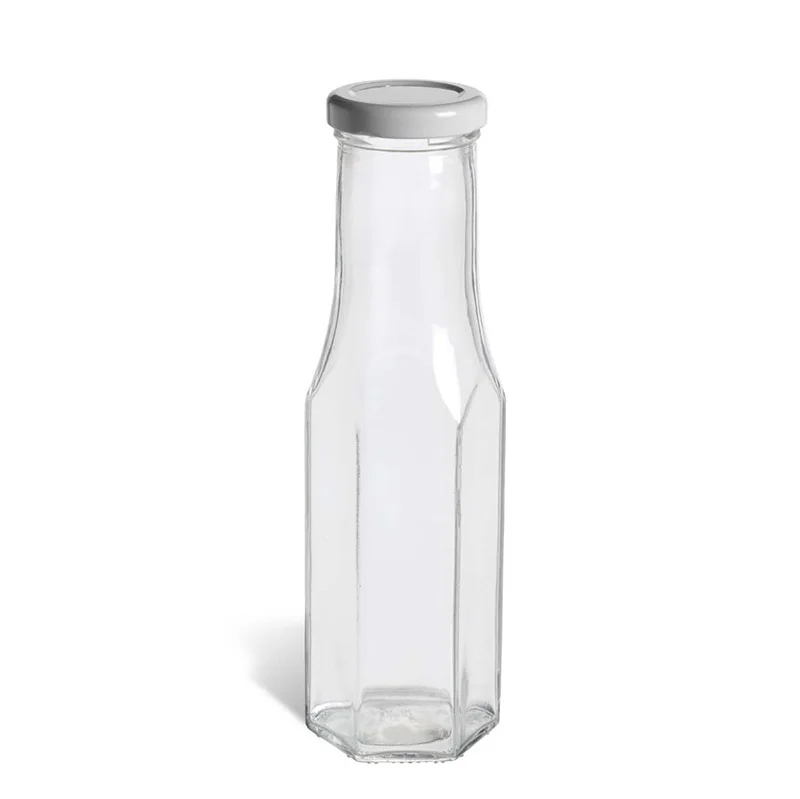 250ml Hexagonal Glass Ketchup Salad Dressings Bottle