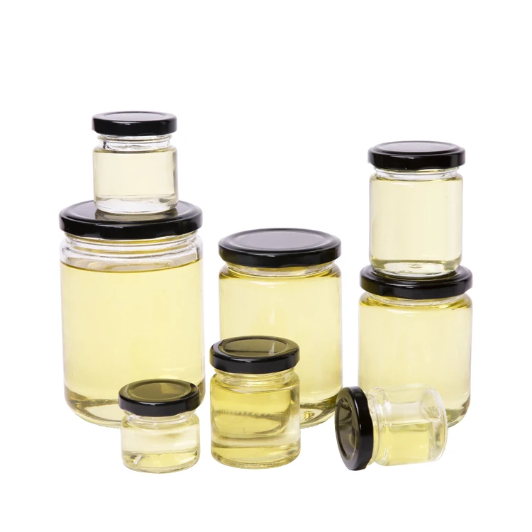 Food Grade 12oz 350ml Clear Round Glass Honey Candy Pickles Jars with Metal Lids