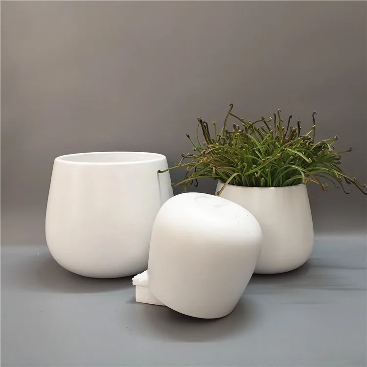 Wholesale lightweight durable round bowl shape indoor flower pot office tabletop vase ornaments windowsill flower pot