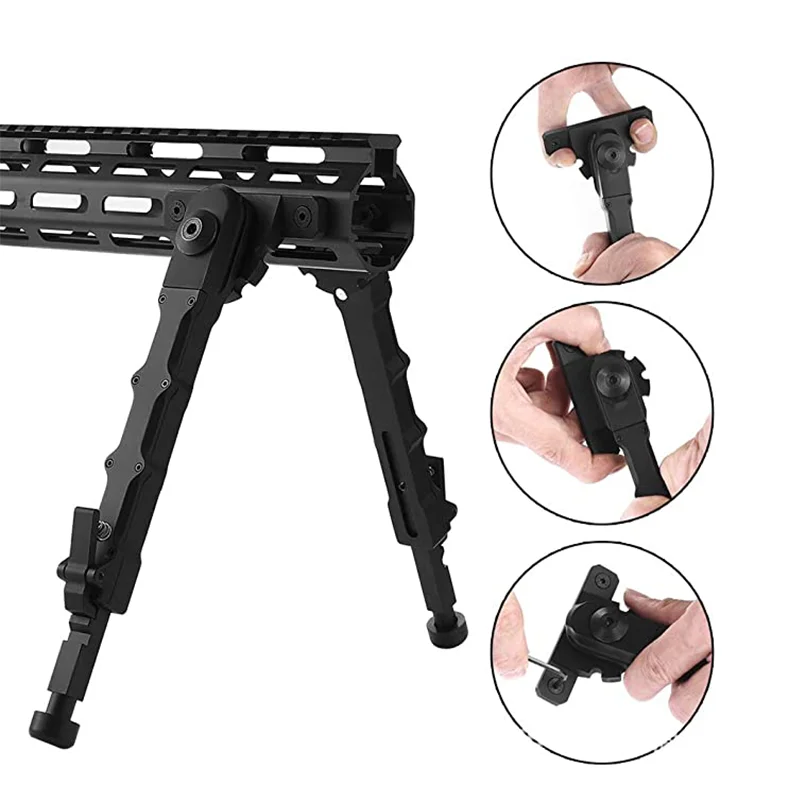 V8 Tactical Bipods 360° Rotatable Folding Aluminum Alloy Tripod With Adjustable And Retractable For Hunting Scopes