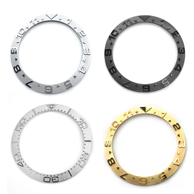 Sloped Steel Bezel Insert 38*30.6mm For Seiko Skx007 009 Watch Parts Gold/silver/bezel Replacement Custom Made Watch Case Parts