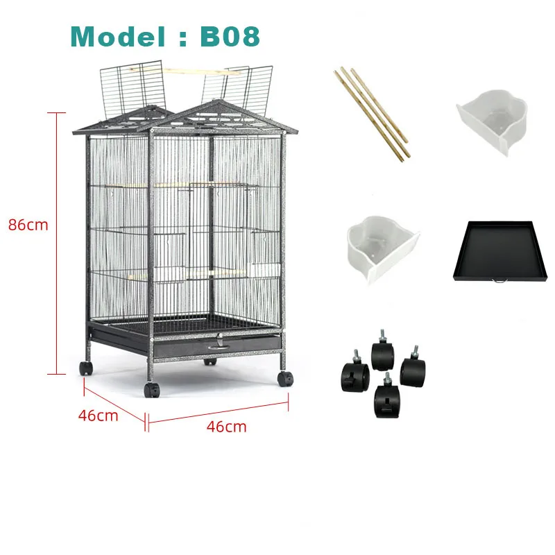 New large birdcage aluminum base myna birdcage parrot bird supplies