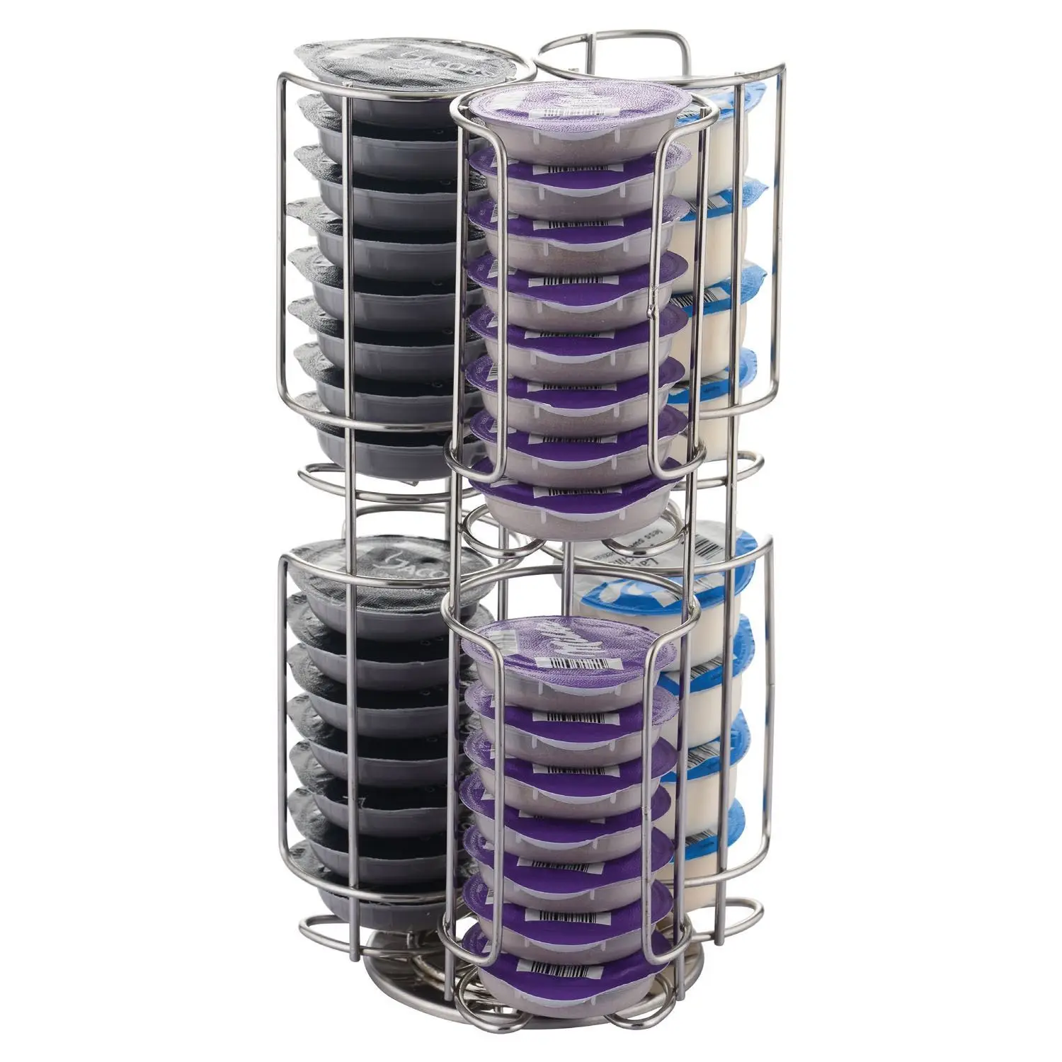 Bartesian cocktail capsule rack storage rack can hold 36 cocktail capsules. 360 degree metal rotating pod tower in home office