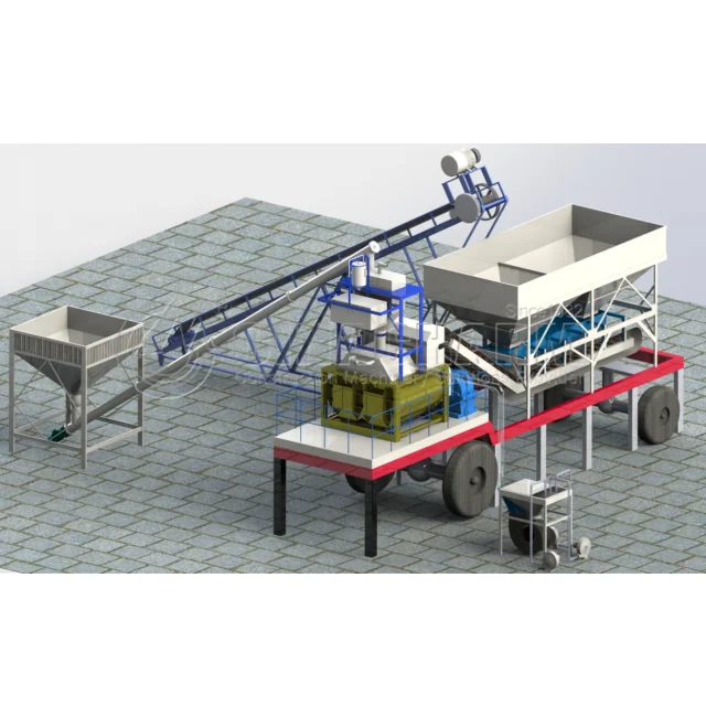 Most Popular YHZS25 mobile concrete batching plant concrete mixing plant Used for making raw materials