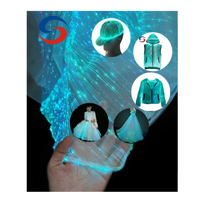 Бесплатная перезаряжаемая светодиодная волоконно-оптическая ткань с изменяемым цветом для галстуков и аксессуаров