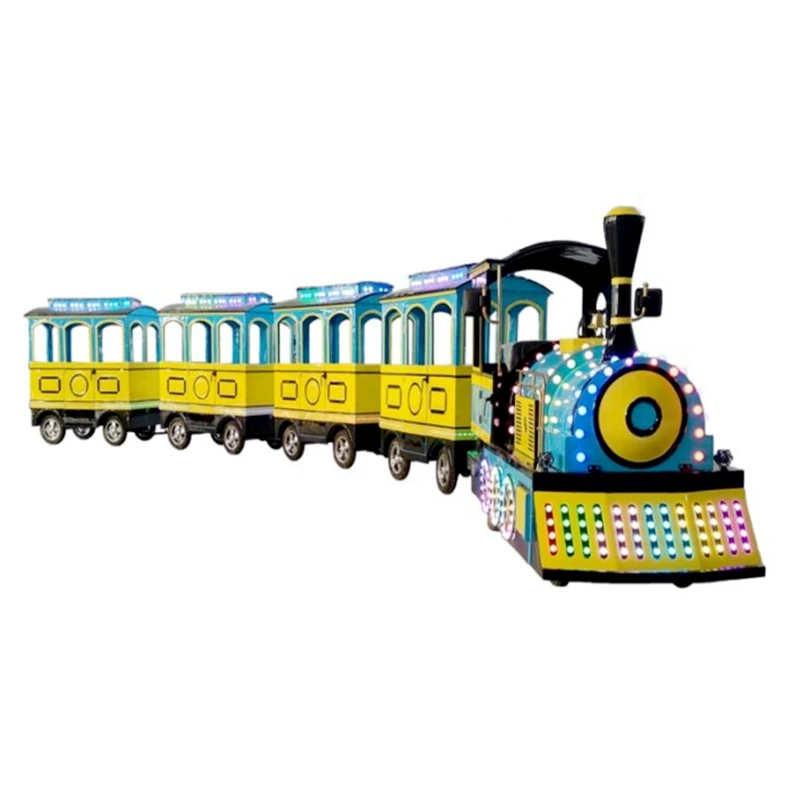 Amusement Park Diesel Battery Trackless Train Ride Tourist Attraction Road Train for Sale