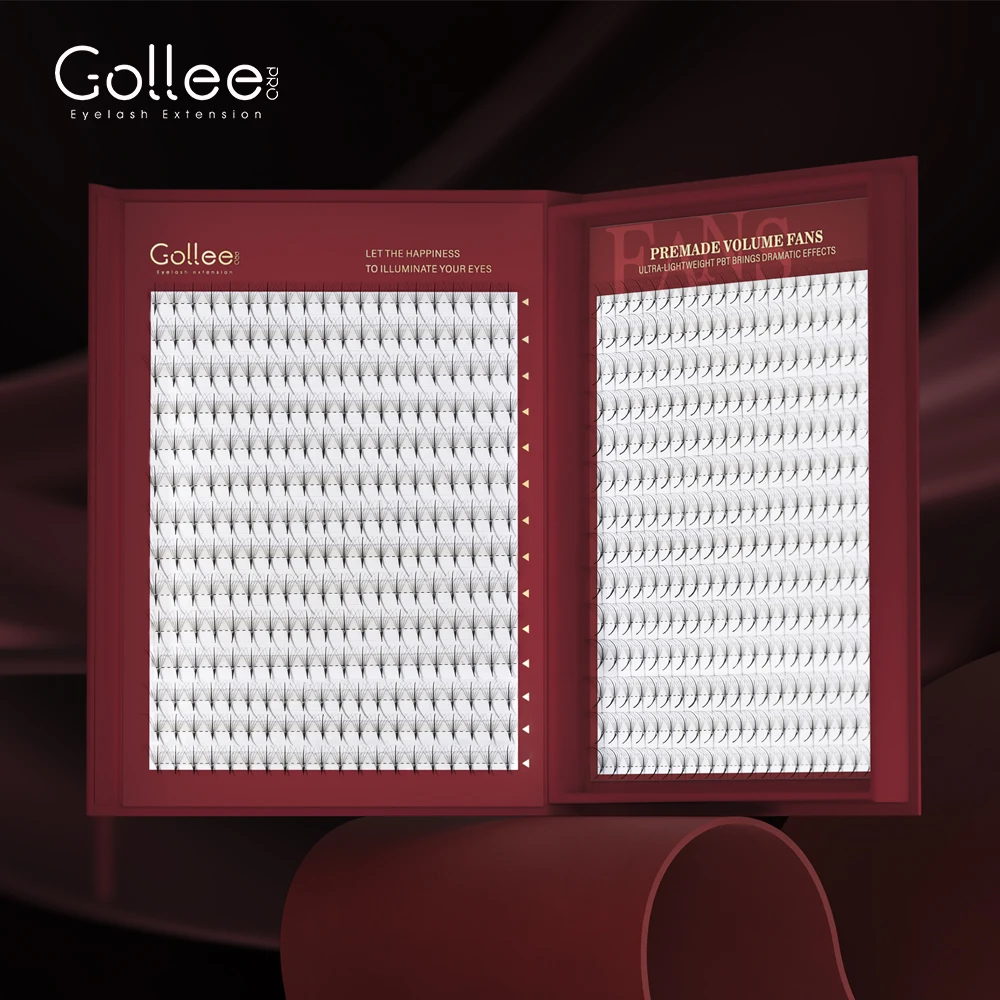 Gollee Custom Logo Narrow Premade Eyelash Extensions Fan Eyelash Extension Lash Tech Fans Pre-Made Fans Eyelash Extension
