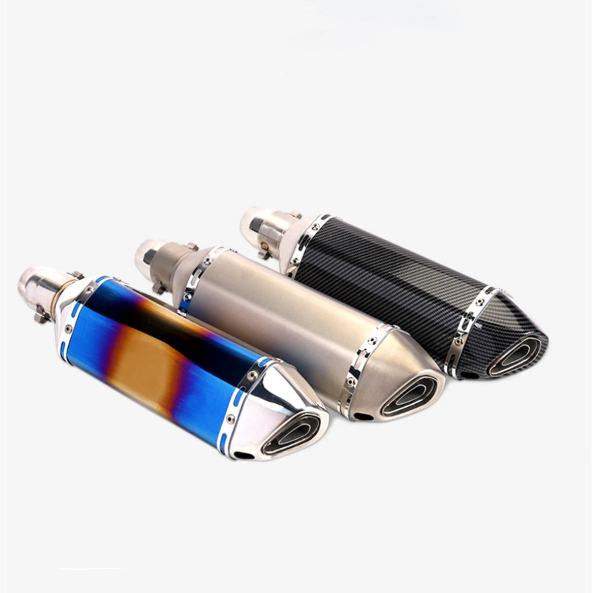 Moto 51mm Motorcycle exhaust pipe mufflersmall hexagon exhaust with DB killer for Z900 MT09 KTM390 CBR1000 R6 FZ8 R25