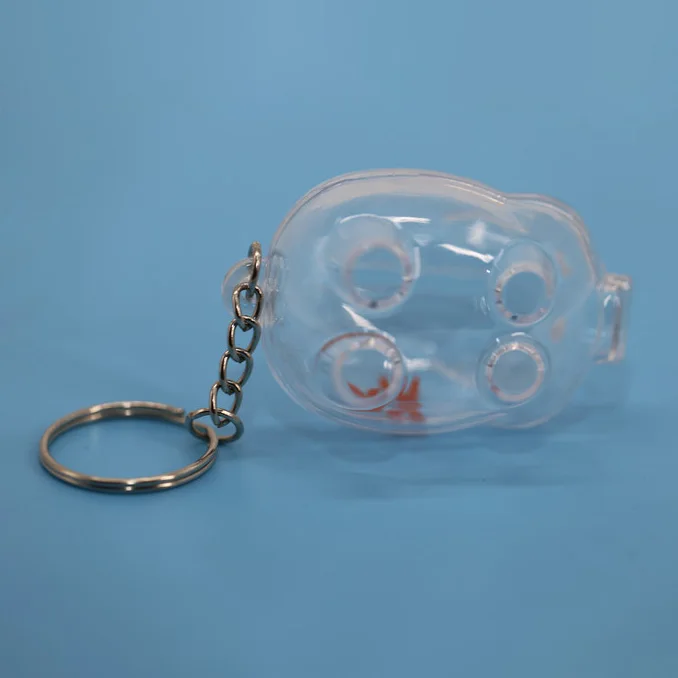 Custom Logo Promotional Piggy Bank with Key Ring Mini Money Saving Coin Box Pig Shape Keychain