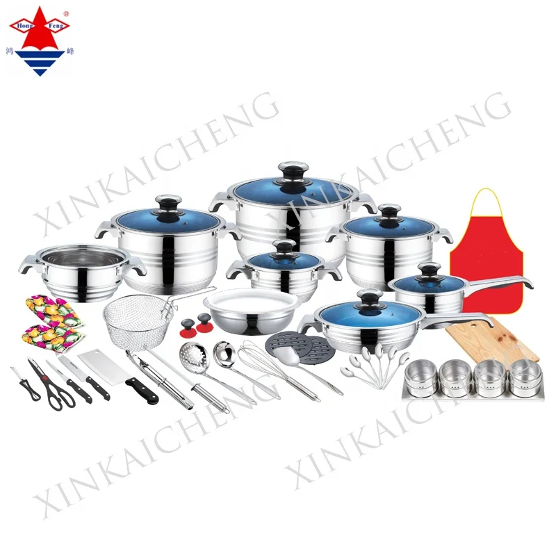 Stainless Steel Kitchen Cookware Set with Wide Edge Non-Stick Casserole and Bakelite Handle Mirror Color Iron Metal