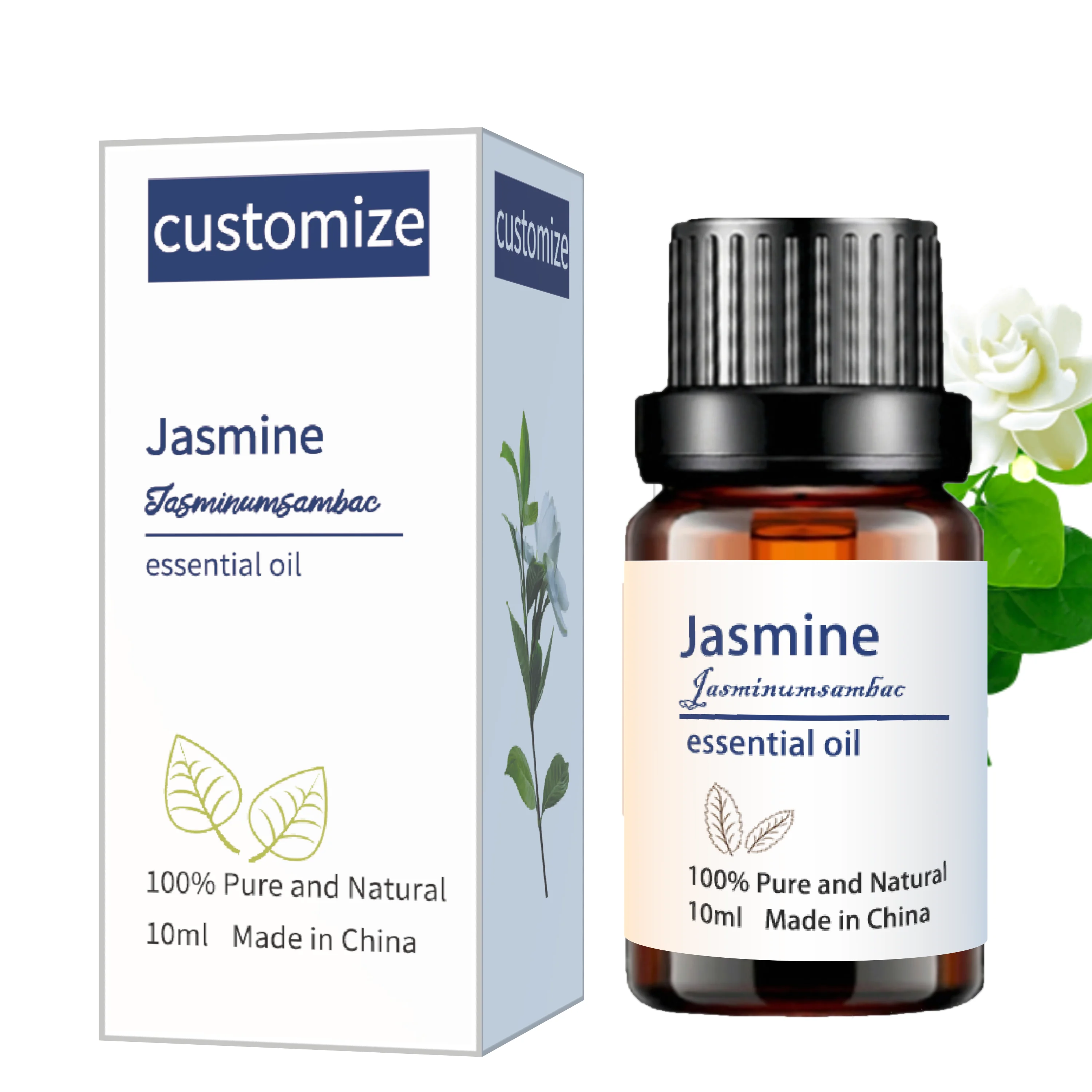 Professional High Concentration Jasmine Pure Essential Oil OEM Cosmetic Soap Aromatherapy 10ml Essential Oil Wholesale