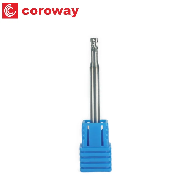 1mm to 3mm Carbide cnc tools Long Neck radius end milling cutter for Finish Machining on Hardened Steel