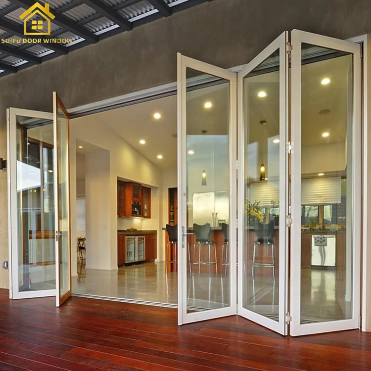 Diversified Latest Designs Wooden Exterior Glass Interior Doors Shop Front Bifold Door