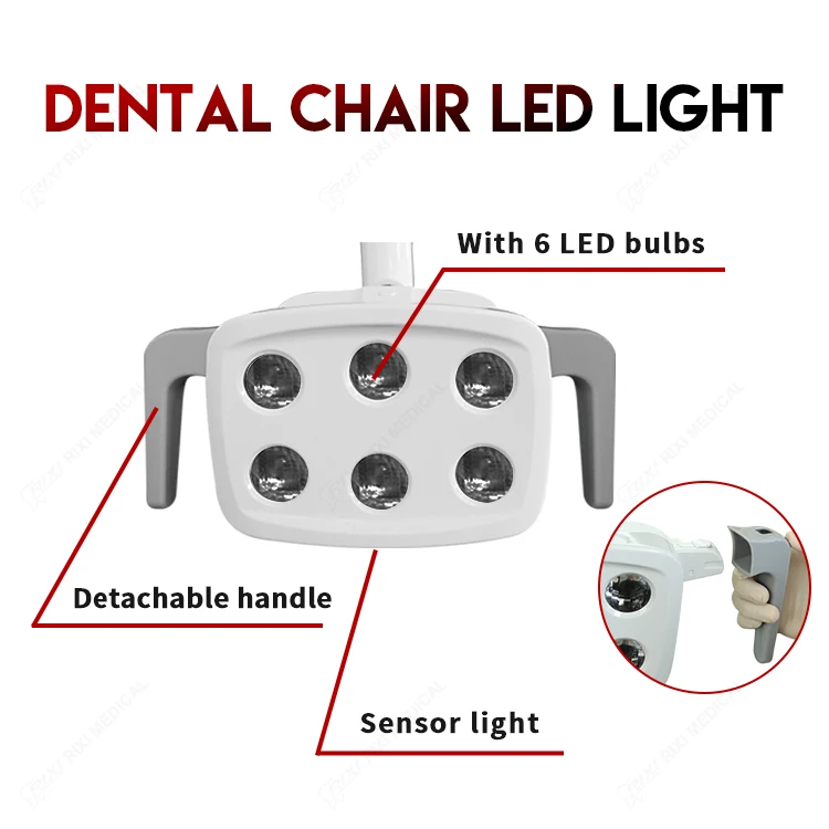 Dental chair luxury instruments chinese free space part rixi medical LED sensor light ergomomics treatment dental unit