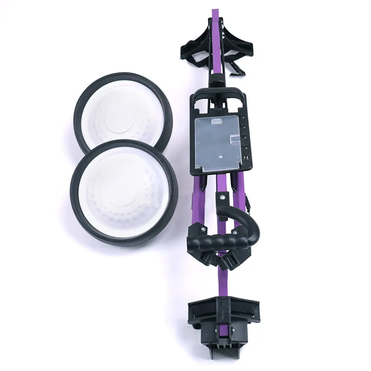 Golf Trolley foldable 2-wheel trolley golf aluminum pull trolley with foot brake drink holder