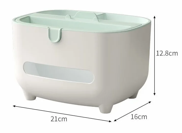 Tissue Storage Box,Multifunctional Tissue Box Office Desktop Stationery Storage Tissue Box with Phone Holder,Suitable for bathr