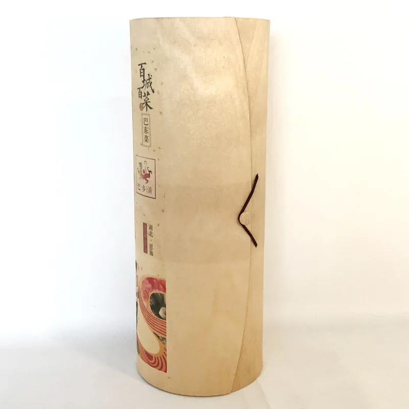 Gift Wine Bottle Tube Birch Veneer Soft Bark Cylindrical Wooden Cylinder Packaging Box