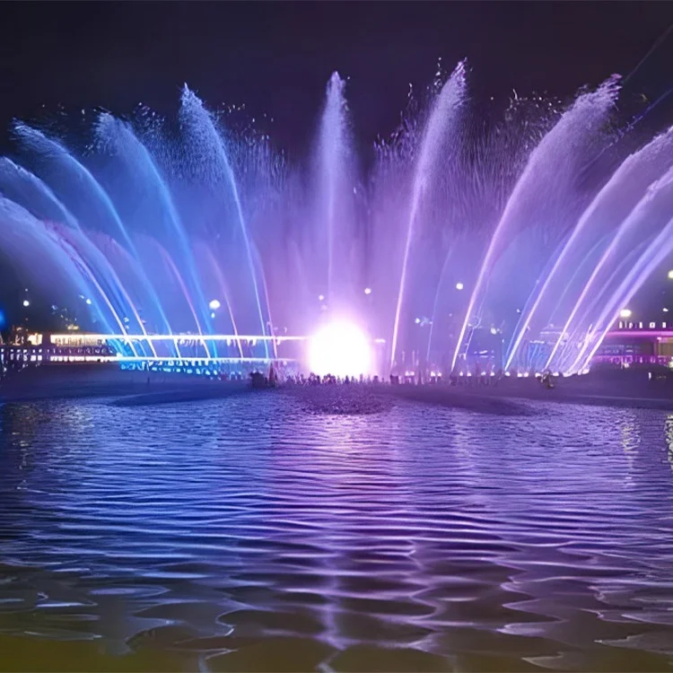 Fenlin factory large colorful led lighted decorative water dancing outdoor music fountain