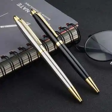 2023 Custom high quality Twistable white red metallic metal promotional and cheap price aluminum ballpoint ball pen